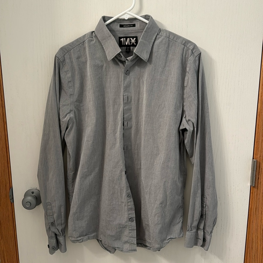 Express Men’s Large Modern Fit Gray Dress Shirt
